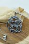 Stainless Steel Medallion Double Sided Dragon Silver Color Glossy Anti-Tarnish Steel Pendant Unisex Necklace