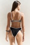 Laili Contrast Stripe Detailed Black Bikini Bottom - 5