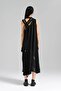 Women's Satin Fabric Detailed Design Long Dress - 5