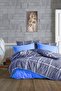 Blue 4 Pillow Bedding Set - Personality Cotton Frayed (Gift I拥)