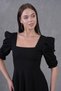 New Season Women's Crepe Fabric Short Sleeve Midi Length Square Collar Evening Dress Homecoming Dress 080 - 2
