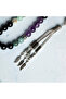 Certified Natural Obsidian, Chrysocolla, Amethyst and Eye Agate Stone 8 mm Virgo Sign Rosary - 5