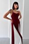 Women's Rope Strap Segmented R Color Block Maxi Length Long Sandy Fabric Dress - 3