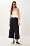 Skirt-Looking Ayrobin Shalwar Trousers Black Lde0002 - 3