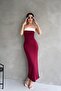 Strapless Neckline Sandy Dress - Stretchy Fabric Maxi Length Prom Dress - 2