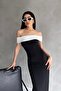 Madonna Collar Sandy Fabric Slit Long Dress
