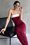 Strapless Neckline Sandy Dress - Stretchy Fabric Maxi Length Prom Dress