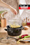 Enameled Potato Frying Pot with Glass Lid Fryer 22 cm