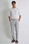 Men's Large Size 100% Cotton Linen Look Trousers E206 - 3