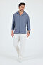 Linen Textured Oversized Men's Shirt A.Grey - 4