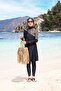 Serengeti Leopard Model Shoulder Patterned Lycra Design Hijab Double Swimsuit Set