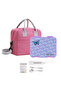 6&4 Convertible Bento Lunch Box w/ Lunch Bag, Steel Spoon&Fork Set, Name Sticker-Butterfly Purple