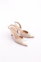 01 Women's Silver Stone Pointed Toe Heeled Shoes - 2