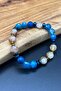 Sky and Sun – Citrine Blue Agate Hematite Natural Stone Women's Bracelet - 5
