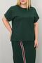 Women's Plus Size Short Sleeve Stripe Skirt Suit 8204-25 - 5