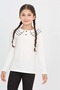 Girl's School Collar Laced T-Shirt - 6