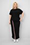 Women's Plus Size Short Sleeve Stripe Skirt Suit 8204-25 - 2
