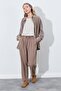 Women's Soil Waist Elastic Carrot Cut Linen Trousers - 3