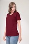 100% Cotton Super Quality Soft Burgundy V-Neck Women's Basic T-Shirt Knitted Cotton Combed T-Shirt - 6