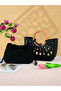 Lattice Cutout Design Handle Bag Drawstring Closure Lined Casual Chic Tote Black Women's Hand Bag - 3
