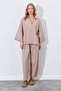 Women's Mink Deep V-Neck Elbow Sleeve Casual Shirt - 4