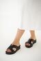 Tokyo Women's Genuine Leather Slippers Black - 3