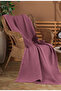 Plum Color Waffle Pattern Fringeless Sofa Cover/Tv Blanket 140X200Cm - 3