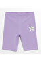 Girl's Printed Short Leggings Purple- Derek