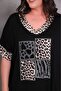 Viscose Oversize Dress Leopard and Stone Detail - 3
