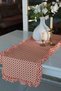 Runner Ruffle Checkerboard Pattern Orange Duck Linen 40X130Cm - 2