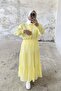 Relaxed Cut Elastic Waist Layered Long Skirt 5213 - Yellow - 2