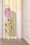 Flower Butterfly Bohemian Minimalist Beige Cream Patterned Special Design Digital Printed (Single Wing) Background Curtain