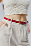 3 Pieces 100% Genuine Leather Stylish Yellow Buckle Women's Belt - 7