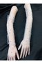 Stella Big Square Stone Fingerless Gloves Baby Pink - 8