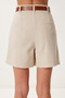 City Boy Textured Linen Shorts Beige Lmx0007 - 5