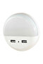 Durable Battery Powered LED 2-USB Sensor Night Light White