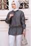 Buttoned Smoked Hijab Shirt 32358Fu - 3