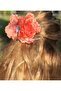 Trend Envy Big Artificial Satin Rose Flower Shiny Orange Orange Clothespin Clip Buckle - 4