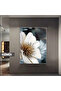 Amazing | Soft Gardenia Flower Model (Macro | Framed Tempered Glass Table Single Vertical