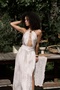 Ruadhan Beaded Detailed Beige Long Dress