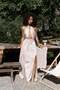 Ruadhan Beaded Detailed Beige Long Dress - 2
