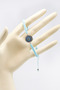 Light Turquoise Colored Elevator Silver Zircon Stone Evil Eye Bracelet, Gift Bracelet - 6