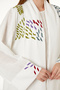 White Linen Embroidered Abaya - 3