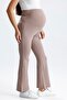 High Waist Maternity Leggings with Spanish Leg, Adjustable Waist Full Lycra Fabric