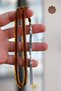 Honey Color Moire Capsule Cut Silver Tassel Stick Prayer Beads 201024359 - 2