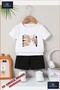 Children's Unisex “Hand Comes Out of the Black“ Special Printed Crew Neck T-Shirt - Shorts Set