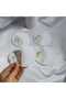 Natural Cipso Floral White Round Set of 4 Coasters – Elegant Gift Set - 4