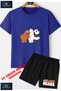 Children's Unisex “Pandas 3Lu Sasiran“ Special Printed Crew Neck T-Shirt - Shorts Set