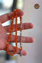 Orange Capsule Cut Silver Acceleration Tassel Fire Amber Prayer Beads 201024373 - 2