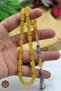 Yellow Barley Cut Triple Silver Tassel Crimping Amber Prayer Beads 201024363 - 2